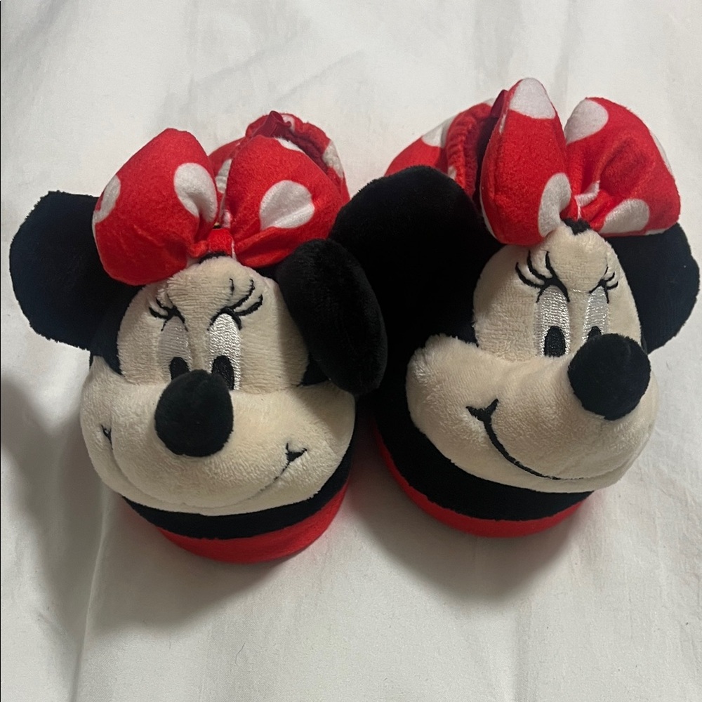 Disney Minnie Mouse Red and Black Kids Slippers